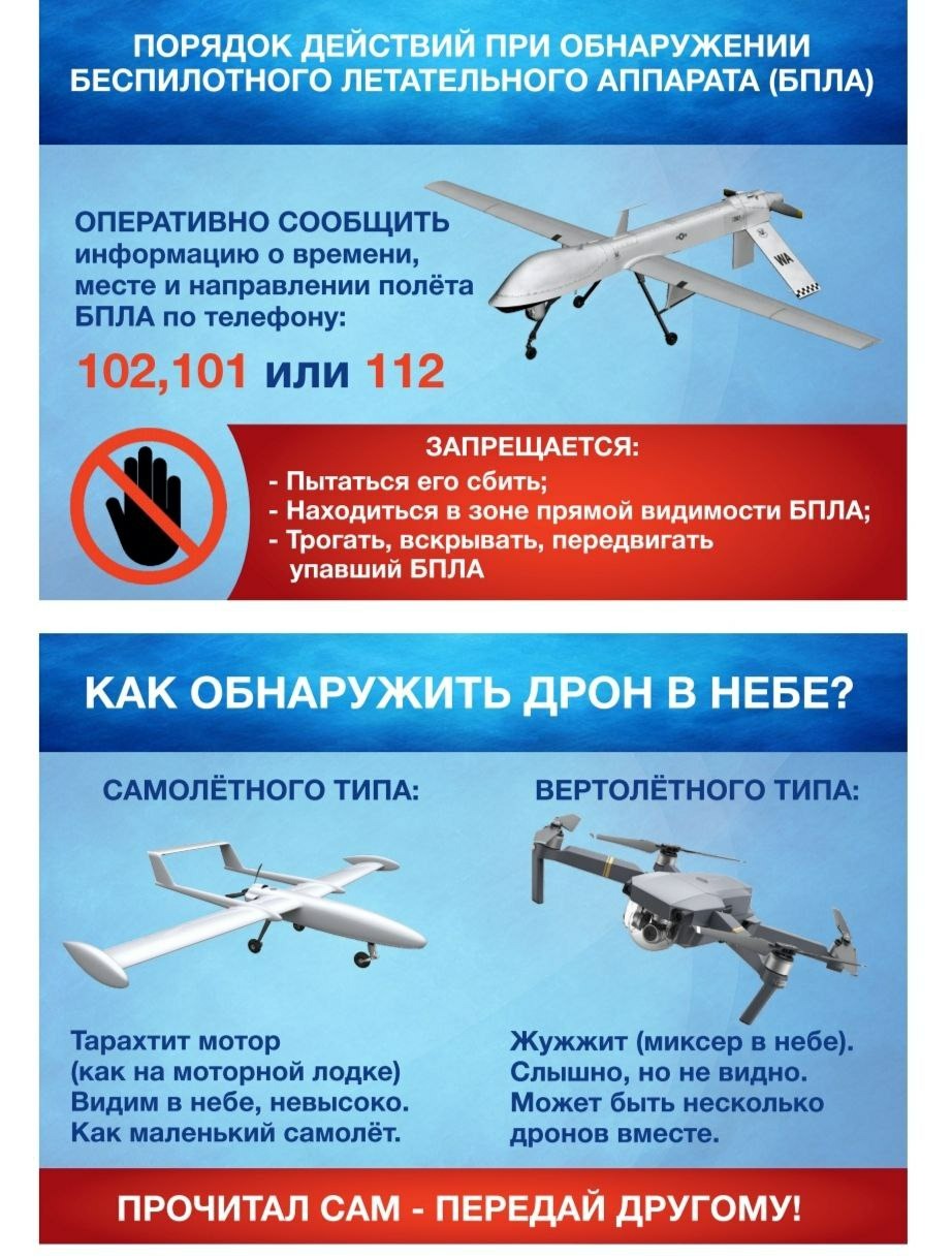 Порядок действий при обнаружении беспилотного летательного аппарата.
